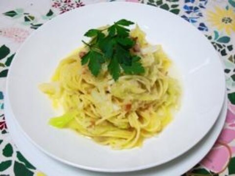 セロリ大根おろし梅のパスタ